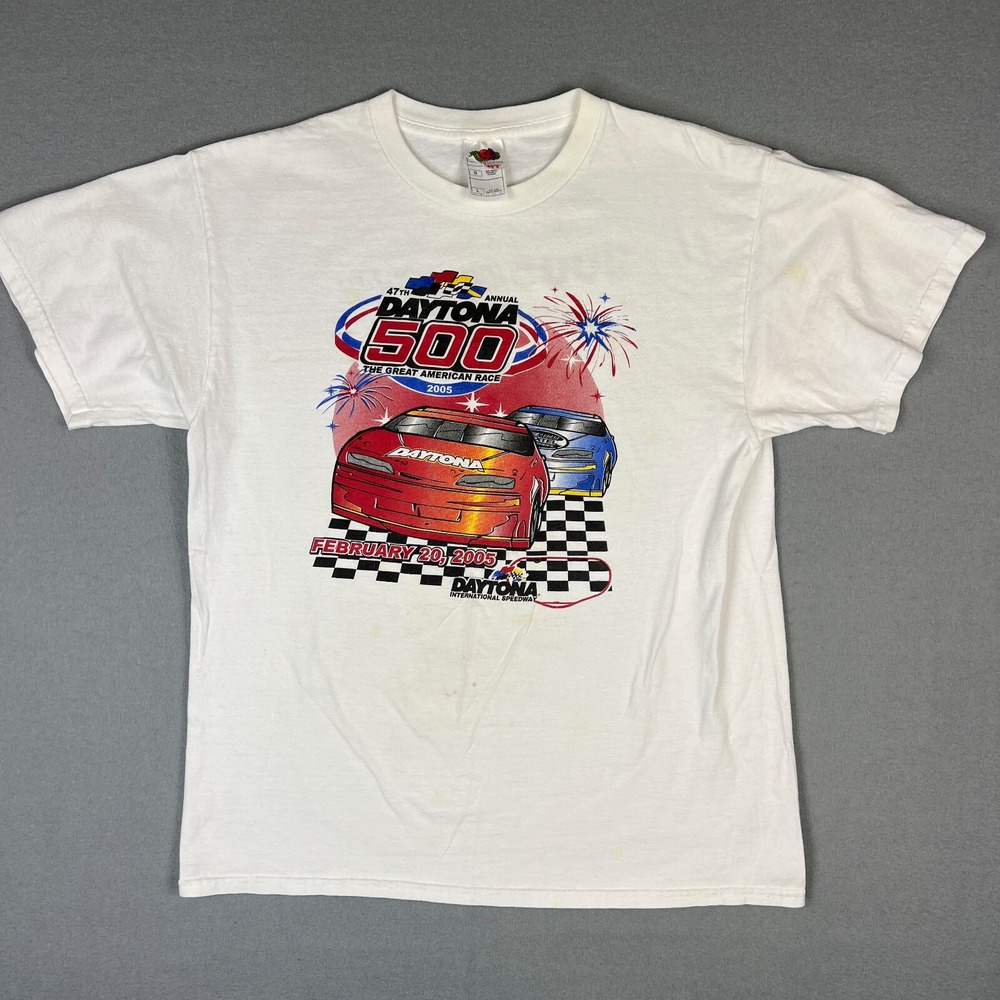 VTG Daytona 500 Racing T Shirt‎ Fits Medium NASCAR Race 2005 Nextel Cup Schedule